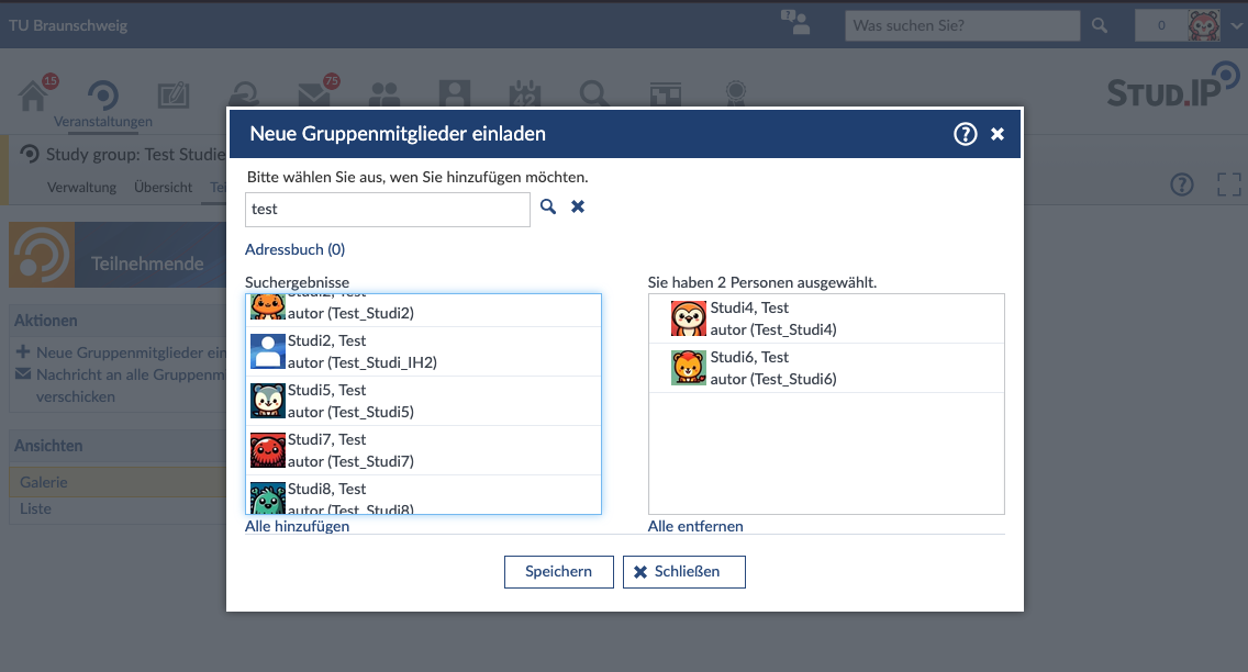 Neue Gruppenmitglieder einladen