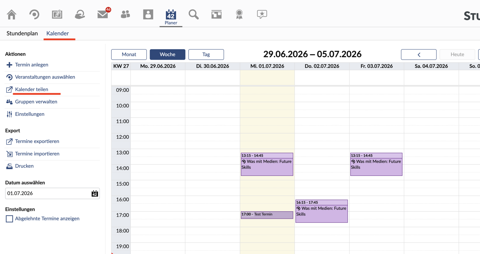 Calendar View