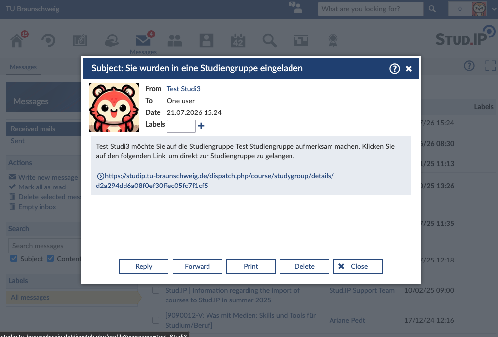 Example Invitation Message