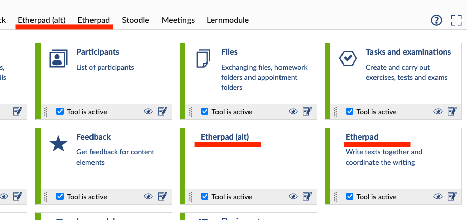 Etherpad Differences